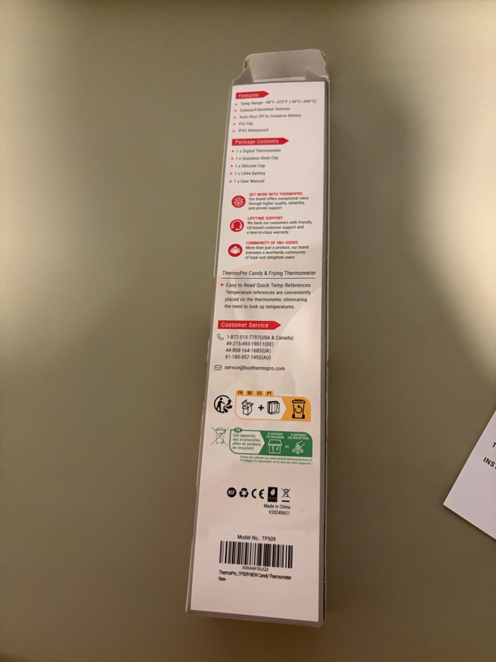 ThermoPro Candy & Frying Thermometer - Orange Packaging - Picture 3 of 3